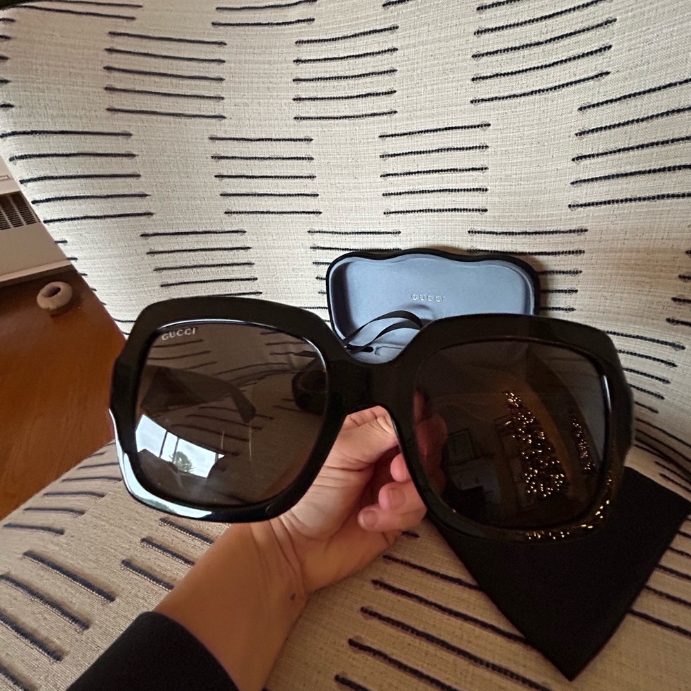 Gucci Black Square with the Sherry Line Sparkle ✨ Sunglasses